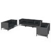 vidaXL Salon de jardin 7 pcs avec coussins R&eacute;sine tress&eacute;e Gris fonc&eacute;
