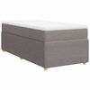 vidaXL Sommier &agrave; lattes de lit avec matelas Taupe 90x200 cm Tissu