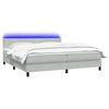 vidaXL Sommier &agrave; lattes de lit et matelas et LED gris clair 180x210cm velours