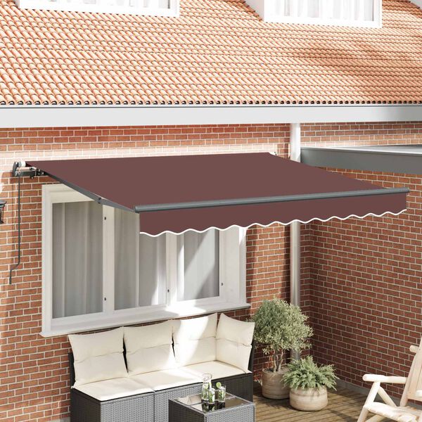 vidaXL Auvent R&eacute;tractable Marron 350 x 200 cm tissu
