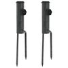 vidaXL Support de parasol avec piquets 2 pcs 9x35 cm acier galvanis&eacute;