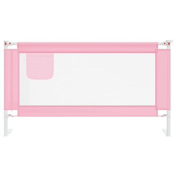 vidaXL Barri&egrave;re de s&eacute;curit&eacute; de lit d'enfant Rose 150x25 cm Tissu