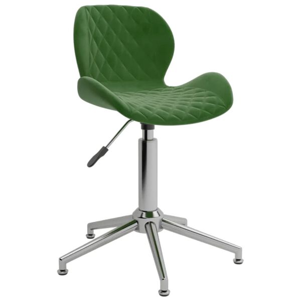 vidaXL Chaises pivotantes &agrave; manger lot de 2 vert fonc&eacute; velours
