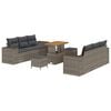 vidaXL Ensemble de canap&eacute; de jardin 9 pc Gris Poly rotin