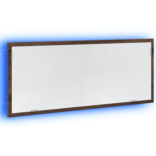 vidaXL Miroir de salle de bain à LED chêne marron bois d'ingénierie