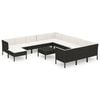 vidaXL Salon de jardin 13 pcs avec coussins R&eacute;sine tress&eacute;e Noir