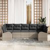 vidaXL Ensemble de canap&eacute; de jardin 7 pcs Gris clair Poly Rattan
