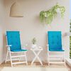 vidaXL Coussins de chaise de jardin &agrave; dossier haut lot de 2 bleu tissu