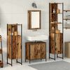vidaXL Ensemble de mobilier de salle de bain avec &eacute;tag&egrave;re 4 pcs Marron