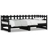 vidaXL Lit coulissant sans matelas noir 2x(80x200) cm Bois massif
