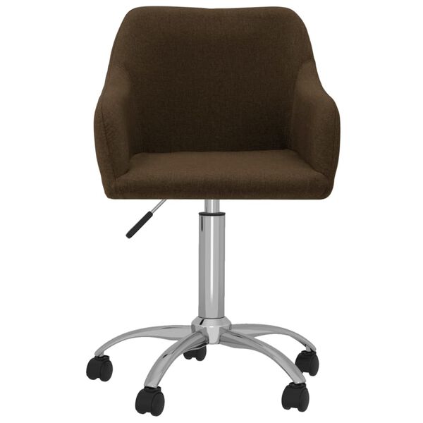 vidaXL Chaise pivotante de bureau Marron fonc&eacute; Tissu