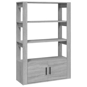 vidaXL Buffet Sonoma gris 80x30x119,5 cm Bois d'ing&eacute;nierie