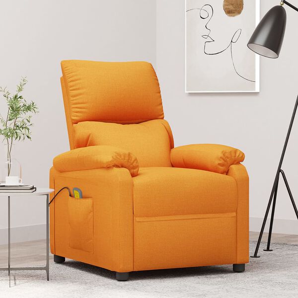 vidaXL Fauteuil de massage Jaune Tissu