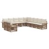 vidaXL Ensemble de canap&eacute; de jardin 11 pcs Beige polyrotin