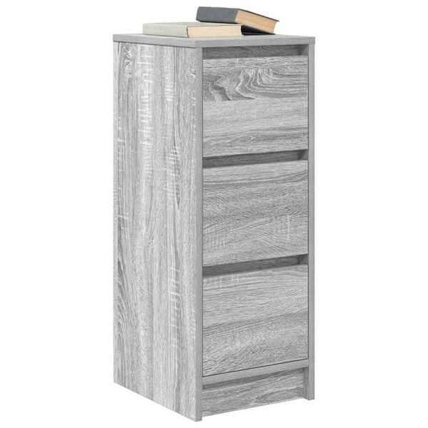vidaXL Buffet sonoma gris 29,5x34x76 cm bois d'ing&eacute;nierie