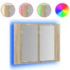 vidaXL Armoire &agrave; miroir &agrave; LED de bain Ch&ecirc;ne sonoma 60x12x45 Acrylique