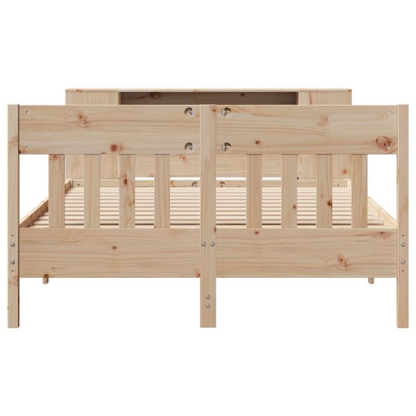 vidaXL Lit bibliothèque sans matelas 120x190 cm bois de pin massif