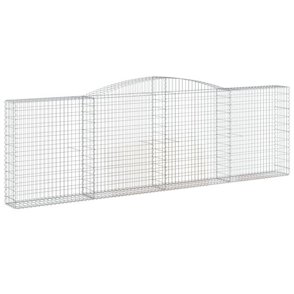 vidaXL Paniers à gabions arqués 7 pcs 400x30x120/140 cm Fer galvanisé