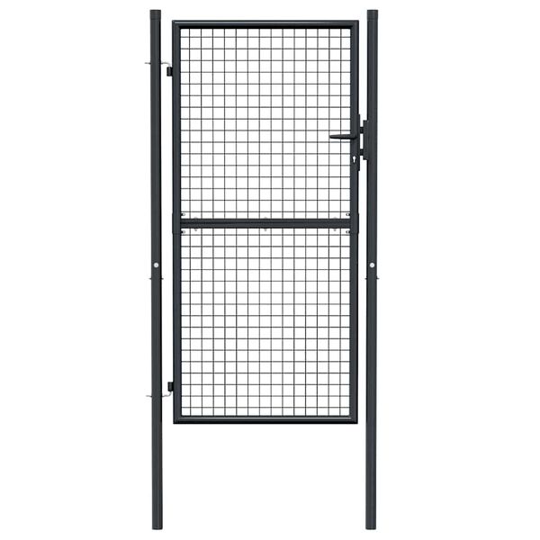 vidaXL Portail de jardin grillagé en acier galvanisé gris 100 x 175 cm