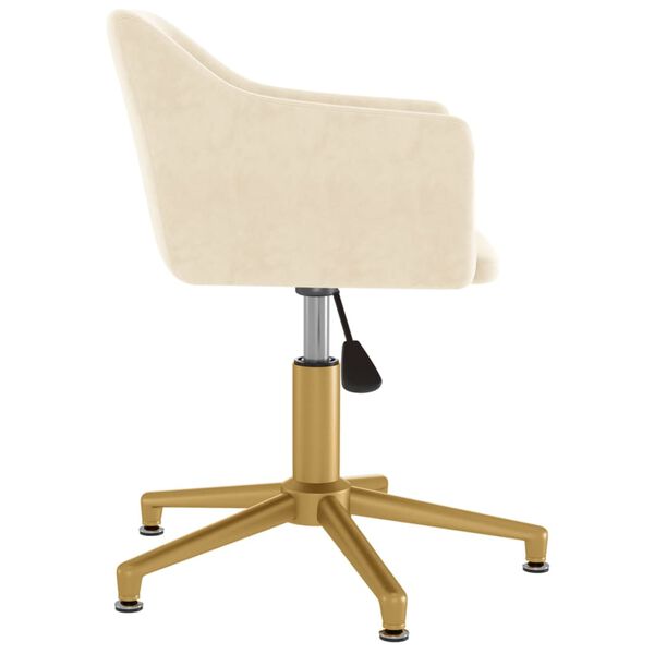 vidaXL Chaise pivotante de salle &agrave; manger Cr&egrave;me Velours