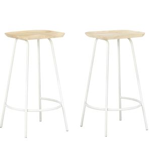 vidaXL Tabourets de bar lot de 2 bois de manguier massif