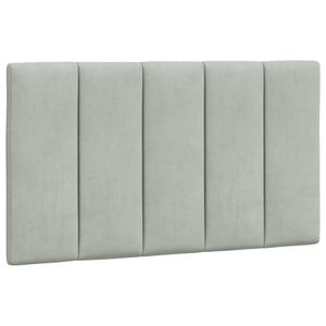 vidaXL Coussin de t&ecirc;te de lit Hanko gris clair 80 cm velours