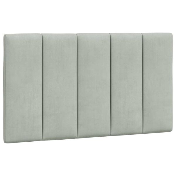 vidaXL Coussin de tête de lit Hanko gris clair 80 cm velours