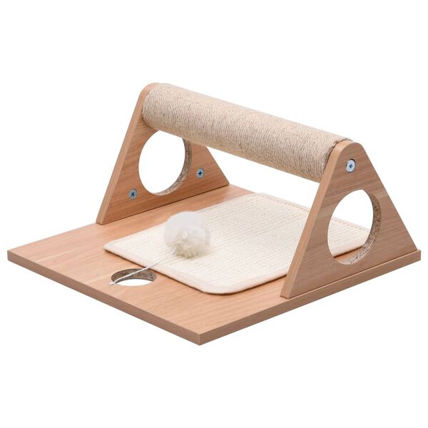 vidaXL Griffoir triangulaire de chat et tapis à gratter en sisal 40 cm