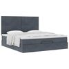 VidaXL Cadre de lit ottoman avec matelas gris fonc&eacute; 180x200cm velours