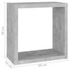 vidaXL &Eacute;tag&egrave;res cube murales 6 pcs Gris b&eacute;ton 30x15x30 cm