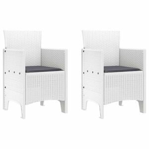 vidaXL Chaise de jardin 2 pcs Blanc 53 x 49 x 85 cm Polypropyl&egrave;ne