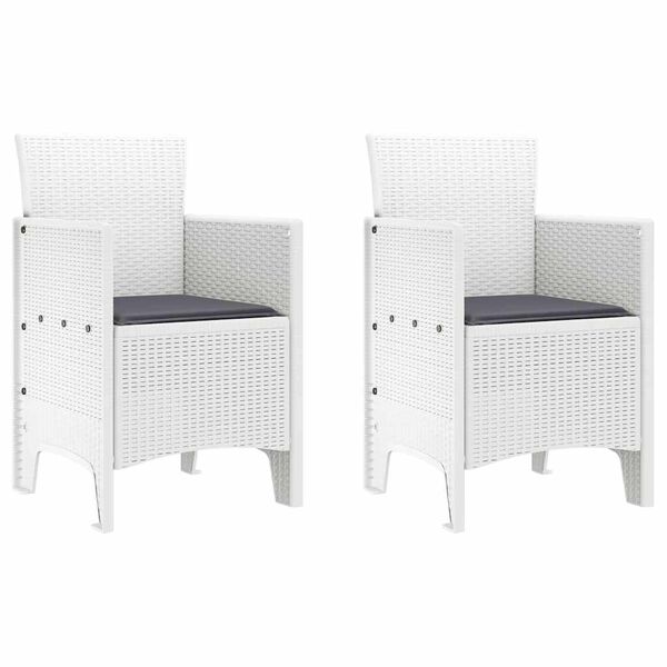 vidaXL Chaise de jardin 2 pcs Blanc 53 x 49 x 85 cm Polypropyl&egrave;ne