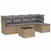 vidaXL Salon de jardin avec coussins 6pcs m&eacute;lange beige r&eacute;sine tress&eacute;e