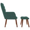 vidaXL Fauteuil relax avec tabouret en velours vert fonc&eacute;