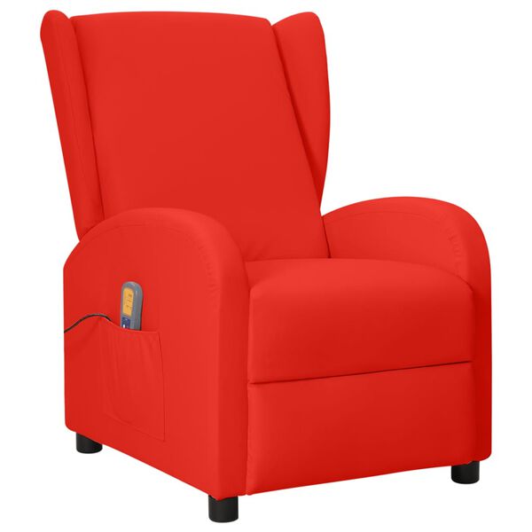 vidaXL Fauteuil de massage Rouge Similicuir