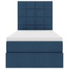 vidaXL Lit avec rangement et matelas Bleu 90 x 190 cm Polyester