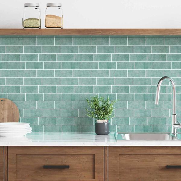 vidaXL Carreau de m&eacute;tro 10 pcs Vert gris 29 x 21 cm