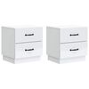 vidaXL Cabinet de chevet avec tiroir 2 pcs Blanc 43 x 34,5 x 44,5 cm