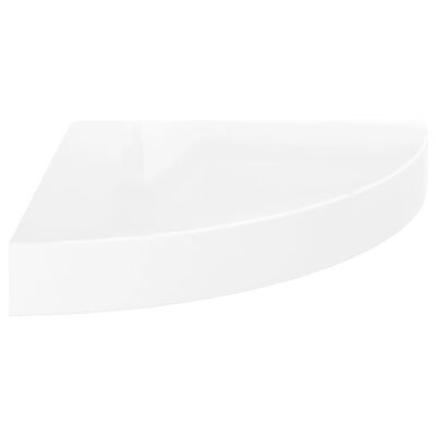 vidaXL Étagères d'angle flottantes 2pcs blanc brillant 25x25x3,8cm MDF
