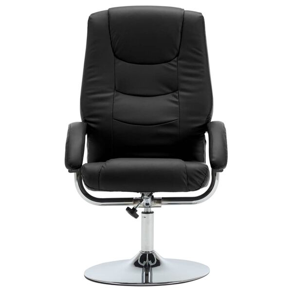 vidaXL Fauteuil inclinable avec repose-pied Noir Similicuir