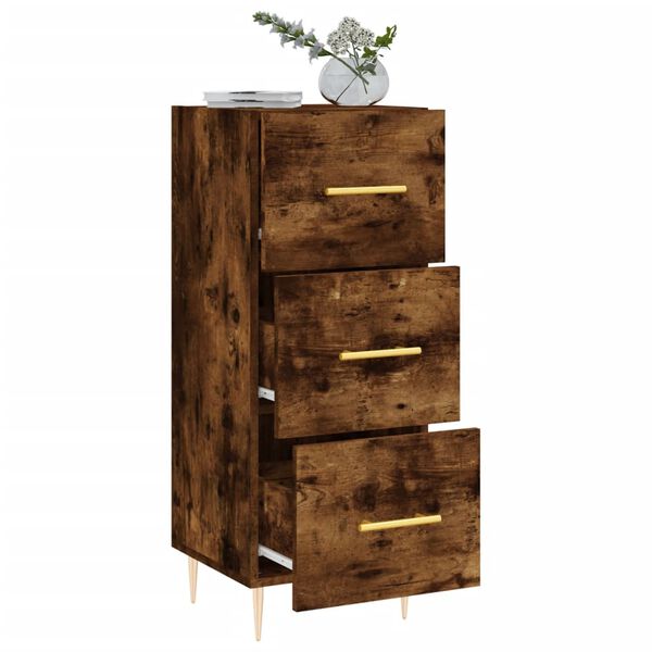 vidaXL Buffet Ch&ecirc;ne fum&eacute; 34,5x34x90 cm Bois d'ing&eacute;nierie