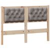 vidaXL T&ecirc;te de lit Autre Marron et taupe 135 cm Bois massif en pin