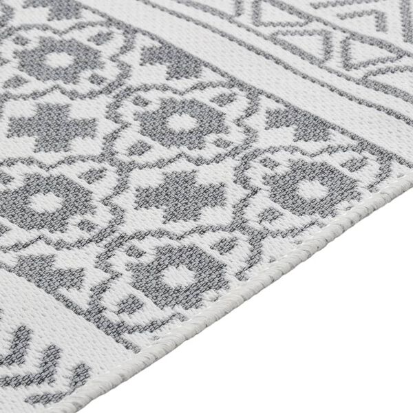 vidaXL Tapis Gris et blanc 80x150 cm Coton
