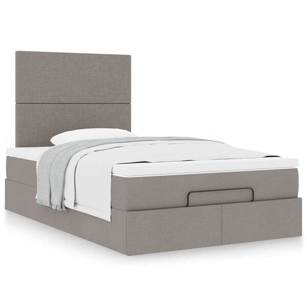 VidaXL Cadre de lit ottoman avec matelas taupe 120x190 cm tissu