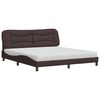 vidaXL Lit avec matelas Hvar marron fonc&eacute; 180x200 cm tissu
