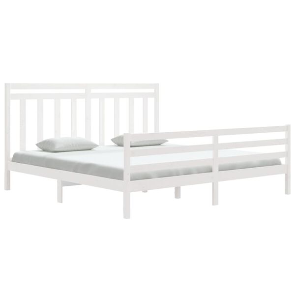 vidaXL Cadre de lit sans matelas blanc 180x200 cm bois massif