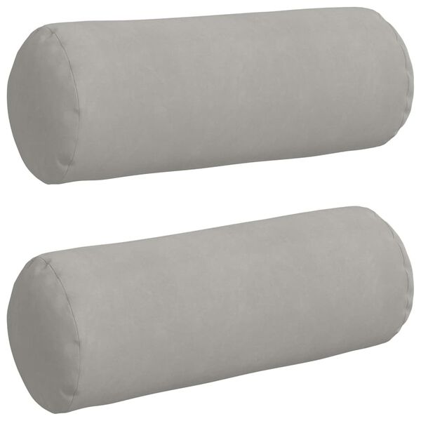 vidaXL Coussins d'accent 2 pcs Gris clair &Oslash; 25 x 70 cm