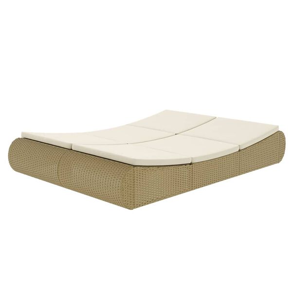 vidaXL Chaise longue d'ext&eacute;rieur R&eacute;sine tress&eacute;e Beige
