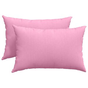 vidaXL Coussins de canap&eacute; 2 pcs Rose 60 x 40 cm tissu