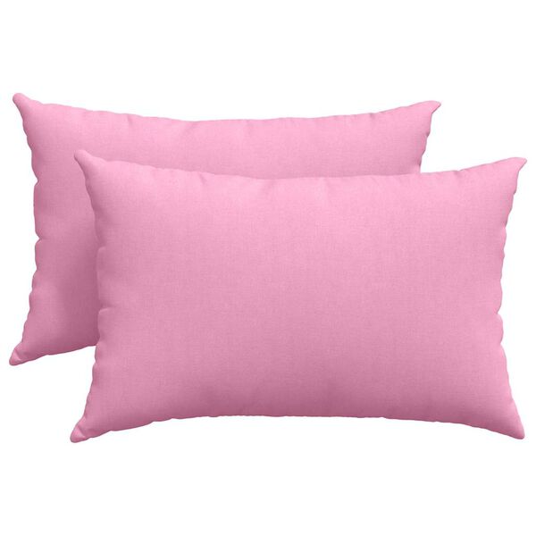 vidaXL Coussins de canap&eacute; 2 pcs Rose 60 x 40 cm tissu